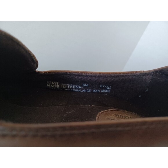 CLARKS "ARTISAN" LADIES BROWN LEATHER SLIP-ON SHOES-62411-8M. - Picture 6 of 7